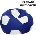 thumbnail image 3 of Ample Decor Soccer Leatherette Bean Bag Cover (Filler Not Included), Double Stitched, Ideal for Children and Teenagers - White and Blue, 3 of 6