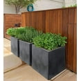 thumbnail image 3 of Ecobo 15.7" Eco-Friendly Square Pot Planter, Bloco Indoor/Outdoor use, Durable, Versatile & Lightweight, Designed by Brazilian Artisans, Contemporary All-Weather Design – Black, 3 of 4