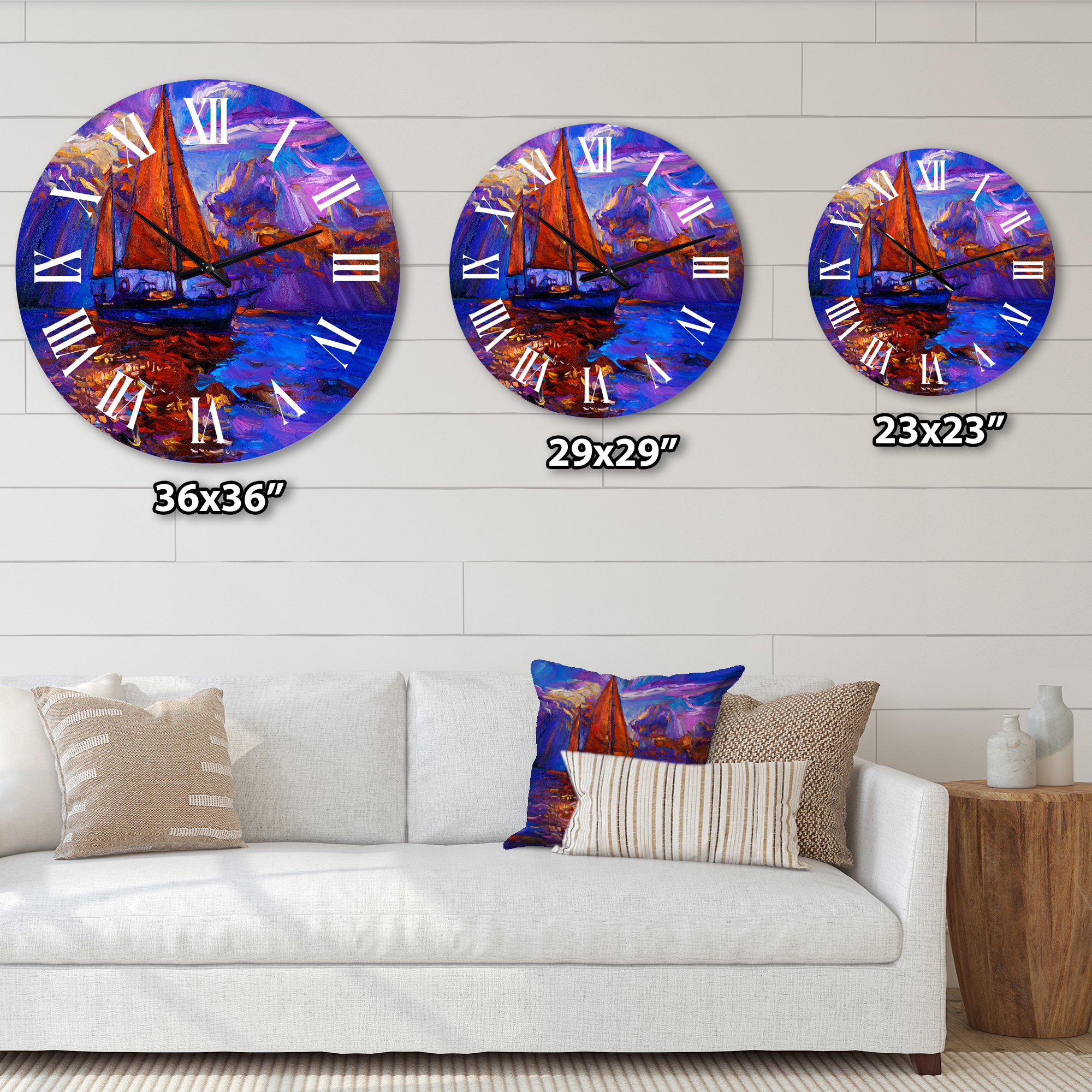 Designart 1 in Quartz Coastal Wall Clock
