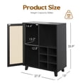 thumbnail image 2 of Dtwnek 34 Inch Wine Bar Cabinet Sideboard with Wine Racks, Buffet Storage Cabinet for Dining Room, Kitchen, Living Room, Black, 2 of 9