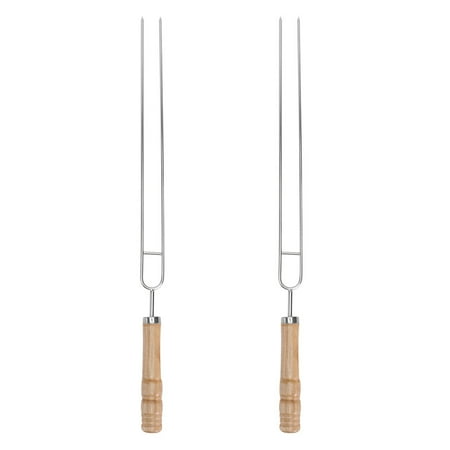 

BESTONZON 2Pcs Meat Skewers Sticks BBQ Skewers Kebab Sticks Camping BBQ Accessories