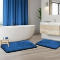 thumbnail image 5 of Nestl Set of 2 Absorbent Memory Foam Bath Mat Bathroom Rugs, Blue, Large Size 20"x32" Small Size 17”x24”, 5 of 8