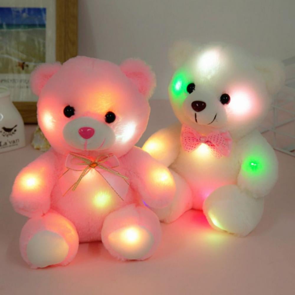 igloofy Light Up Teddy Bear Stuffed Animal - Colorful Glowing Plush - Comfy LED Soft Gift for Her, Baby Toys, Plushie Cuddly & Portable Size 9.5