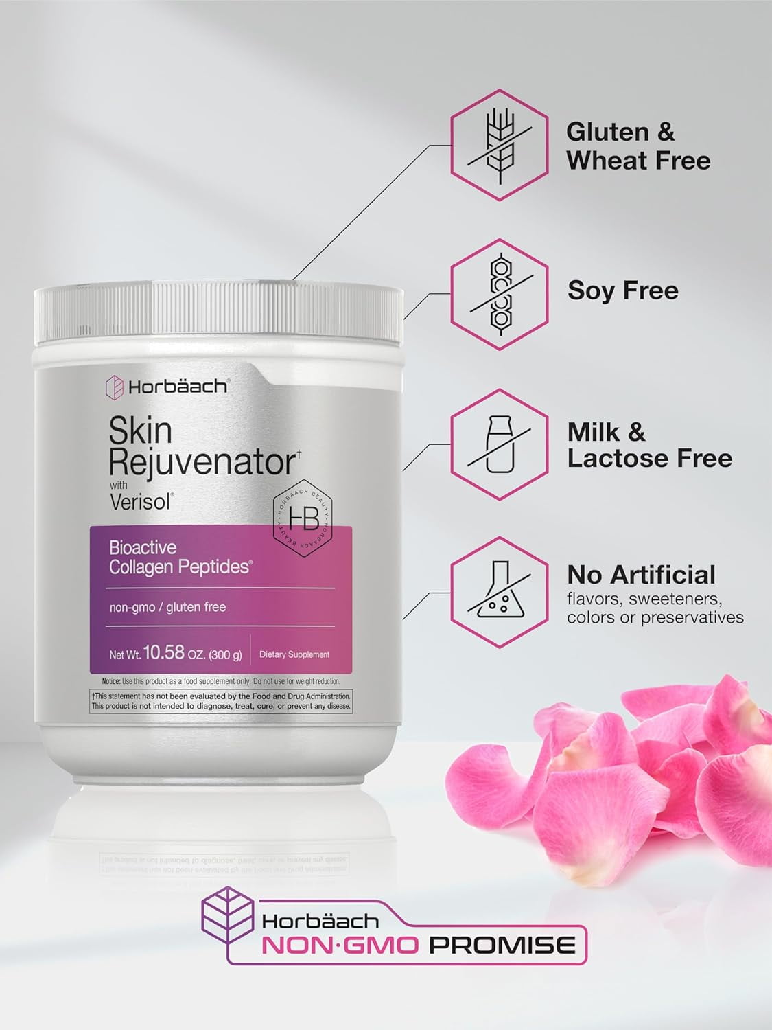 Skin Rejuvenator Powder 10.58 oz | Bioactive Collagen Peptide | by Horbaach