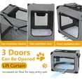 thumbnail image 3 of Dkelincs 42 inch Collapsible Dog Crate Small Foldable Kennel Travel Cat Dog Carrier with Mesh Windows, Gray, 3 of 8