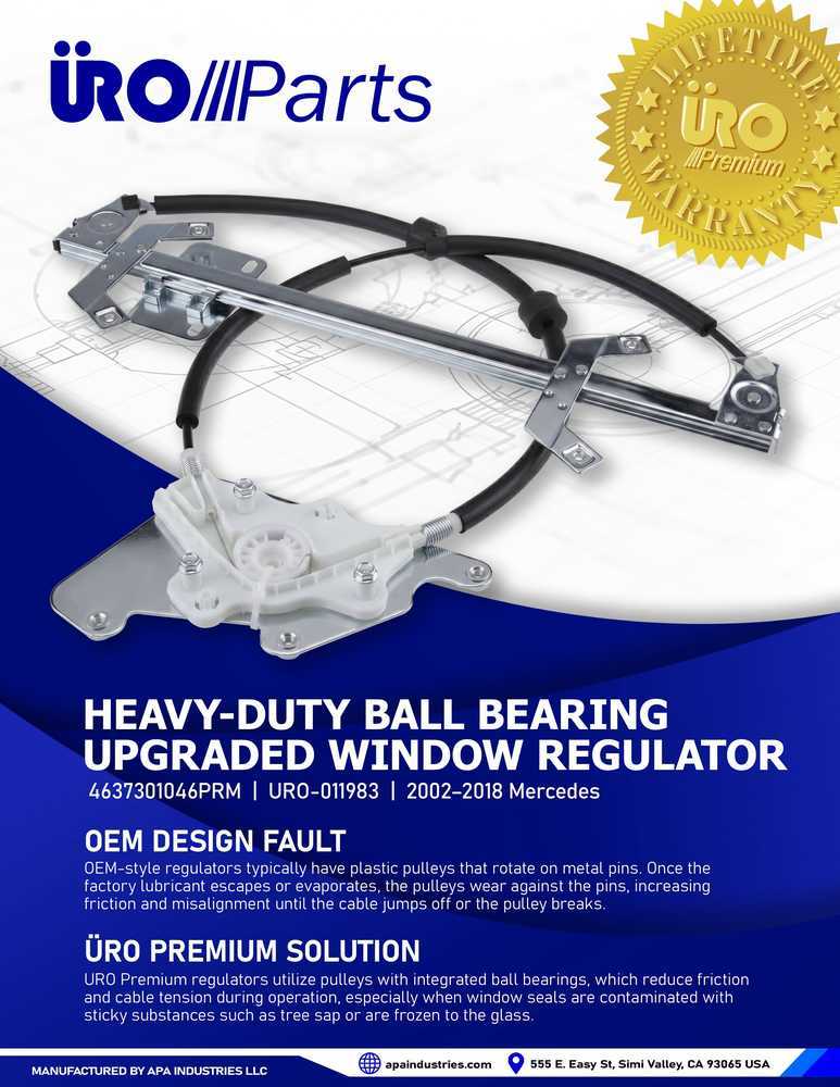 URO Parts URO-011983 Heavy Duty Design, Ball Bearing Pivot, Improved Pulley