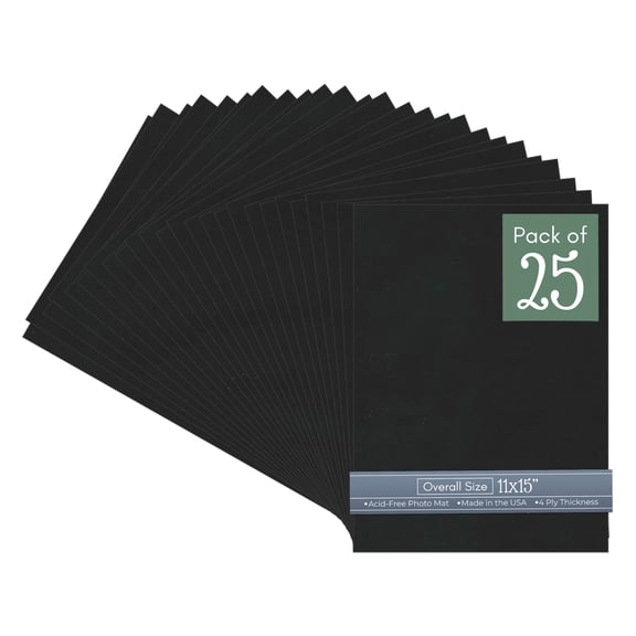 Black Suede 11x15 Uncut Art Mat Board - No Opening - 25 Mats