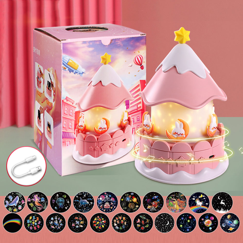 21 Sets of Films Projector Night Light for Kids, Star Projector for Bedroom, Ceiling, Kids Night Light with 360° Rotation Dimmable for Girls Boys, Birthday, Christmas, Nursery, Room Decor
