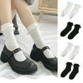 thumbnail image 3 of Osdhezcn Women's Ruffle and Bow Anklet Socks Lace Ruffle Frilly Comfortable Cotton Socks, 3 of 19