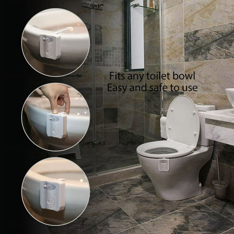 LumiLux Toilet Light with Motion Detection Sensor - 16-Color LED Bathroom  Toilet Bowl Light (White), 2 Pack