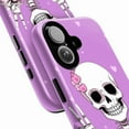 thumbnail image 2 of Peace Loving Skeleton on Pink Phone Case, Hearts & Stars Pastel Goth Aesthetic, Protective Cover for iPhone 16 15 14 13 12 11 Mini Pro Max, 2 of 5