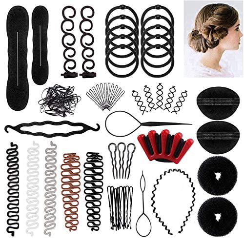 90 pcs Hair Styling Set, Hair Design Styling Tools Accessories DIY Hair  Accessories Hair Modelling Tool Kit Hairdresser Kit Set Magic Simple Fast  Spiral Hair Braid (BBB) 