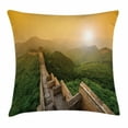 thumbnail image 1 of Great Wall of China Throw Pillow Cushion Cover, Famous Place in Jinshanling Rocky Fences Dreamy Surreal Image, Decorative Square Accent Pillow Case, 20 X 20 Inches, Green Earth Yellow, by Ambesonne, 1 of 2
