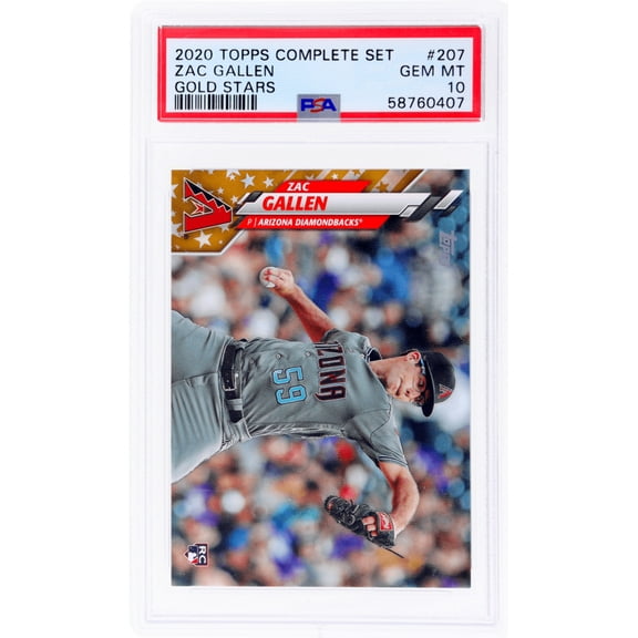 Graded 2020 Topps Complete Set Zac Gallen #207 Gold Stars Rookie RC Baseball Card PSA 10 Gem Mint