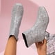 thumbnail image 5 of Mujeres Boties en El Tacón Tacón Non Slip Sequins Zapatos para Fiesta Bodas (Silver 36), 5 of 9