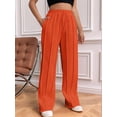 thumbnail image 4 of High Waisted Sweatpants for Women Wide Leg Drawstring Loose Long Pants Orange-Red XL, 4 of 8