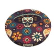 thumbnail image 1 of Balery Skulls and Flowers Fundas de asiento para taburete de bar redondo de tela de terciopelo ajustables que protegen de arañazos y manchas para sillas de 14 a 17 pulgadas.-12 inch, 1 of 7