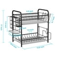thumbnail image 6 of Dish Drying Rack, Bextsrack 2 Tier Hoom Decor Dish Rack with Drain Spout Dish Drainer with Utensil Holder & Cup Holder for Kitchen Counter, Black, 6 of 7