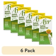 (6 pack) Ayr Saline Nasal Gel with Soothing Aloe, For Dry Noses, 0.5 oz
