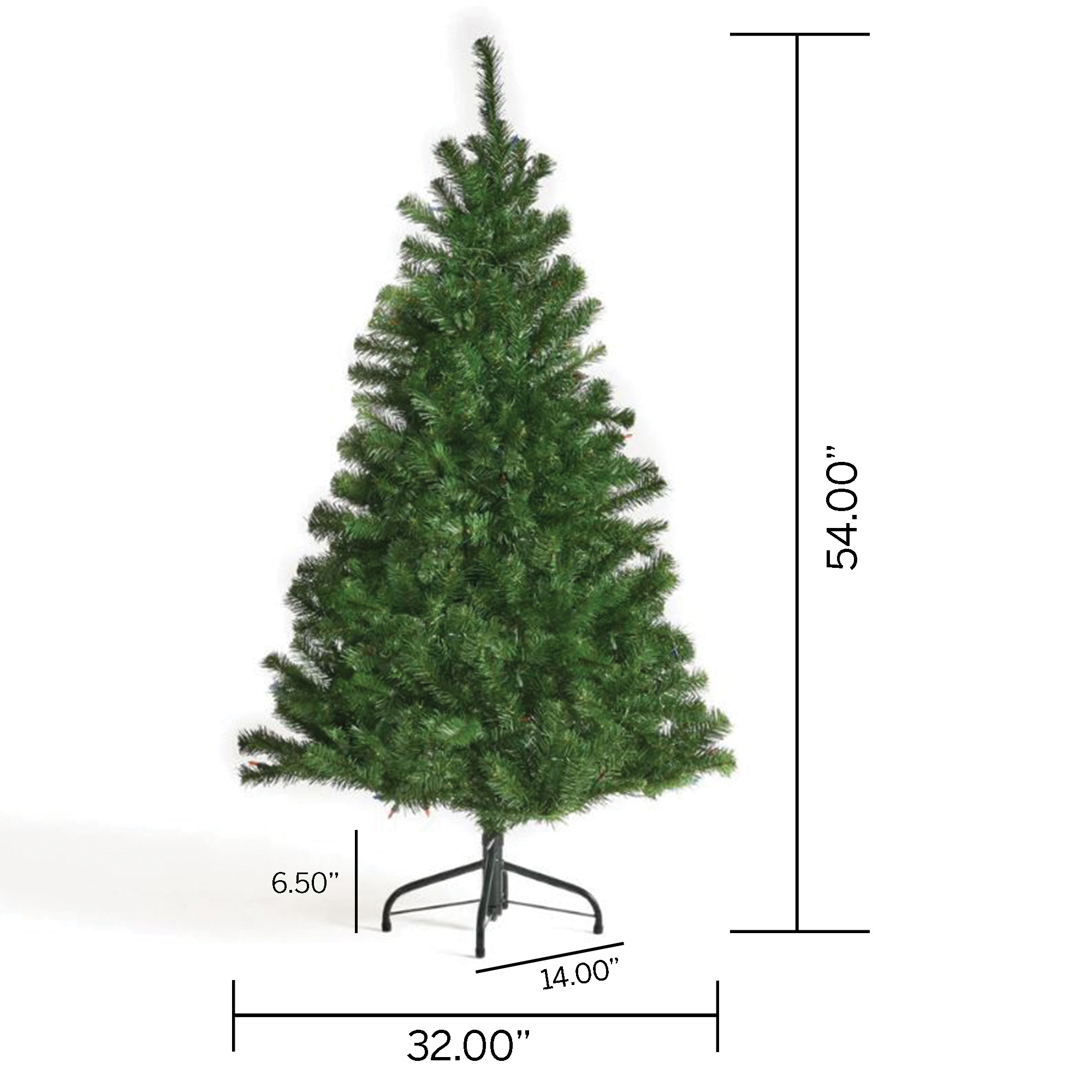 4.5 ft Hinged Artificial Tree with 200 Multicolored LED Lights and Sturdy Stand