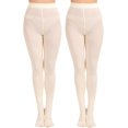 thumbnail image 2 of 2 Pairs Women's Solid Color Tights 80D, Soft Opaque Microfiber Tights, 2 of 4