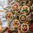 thumbnail image 4 of Christmas Clearance! 6Pcs Wooden Christmas Ornaments DIY Pearl Art Kits for Adults, Hanging Diamond Art Christmas Ornaments Set with Pearls, Special-Shaped Gems & Jute Twine, Christmas Craft(#6), 4 of 9