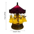 thumbnail image 5 of Halloween Ghost Carousel Light, Vintage Desk Lamp with Stained Glass Circus Tent and Spooky Figures, 5 of 6