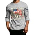 thumbnail image 3 of GrmtClth We The People Shirt for Men Independence Day Usa 250 Years Birthday Tops Classic 3/4 Sleeve Tee Fashion Soft Round Neck Clothes Gray S, 3 of 5