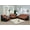 Pecan Brown, variant on Cystal Genuine leather 3 Pieces Living Room Sofa Set (Black)