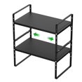 thumbnail image 1 of WEJIPP Expandable Cabinet Shelf Spice Rack in Cabinet Shelf Countertop Cupboard Pantry Shelf Organizer Storage Rack for Kitchen Bathroom Under Sink,2 Packs,8.07" W,Black, 1 of 15