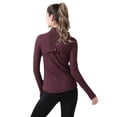 thumbnail image 3 of Chaqueta deportiva para mujer, corte ajustado, elástica, para correr, yoga, fitness, manga larga, 3 of 6