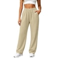 thumbnail image 2 of Sweatpants Women Drawstring Elastic Cuff Pocket Casual Lounge Pants Solid Color Jogger Pants, 2 of 6