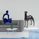 thumbnail image 2 of Escultura de figura humana de pensador abstracto y estatua de perro de resina, colección de arte de figura animal para oficina, bar, boda, decor, 2 of 8