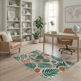 thumbnail image 2 of ODIKA 4'x6' Green Coral Vibrant Leaf Pattern Washable Area Rug Tropical Foliage Design with Playful Shapes for Dorm Room, Small Living Stain Resistant Low Profile, Easy Care, 2 of 7
