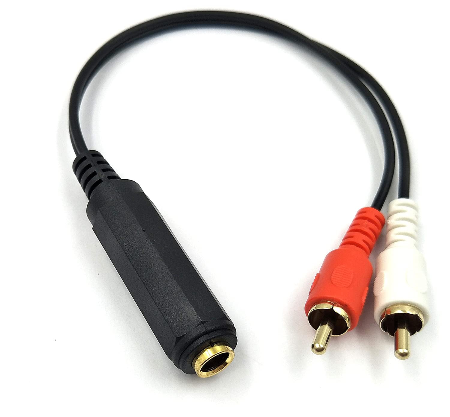 Rca To 14 Adapter Cable 635mm 14 Inch Trs Stereo Jack Female To 2 Rca Male Plug Y Splitter 