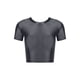 thumbnail image 5 of Camiseta de manga corta brillante con aceite para mujer, top corto de color liso, cuello redondo, corte ajustado, blusa con el ombligo al descubierto, camiseta para yoga y fitness, 5 of 5