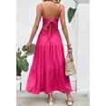 thumbnail image 4 of Pleated Layered Sleeveless Noodle Strap Below Knee Length Maxi Dress, 4 of 4