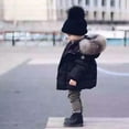 thumbnail image 2 of Otqutp Winter Hooded Jacket Coat Windproof Cute Warm Outwear Baby Down Jacket Boys Jacket with Collar Girls Down Coat Trench Coat Thick(Black,6-12 Months), 2 of 9