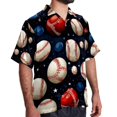 thumbnail image 2 of Baseball Men's Short Sleeve Hawaiian Beach Shirt Casual Printed Button Down Summer Unisex Casual Shirt, 2 of 6