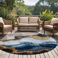 thumbnail image 5 of Navy Blue Brown Large Area Rugs for Bedroom Living Room, Soft Non Slip Carpet Bedside Rug, Luxury Modern Art Abstract Round Floor Cover Kitchen Accent Rug 6' for Dining Room/Office, 5 of 9