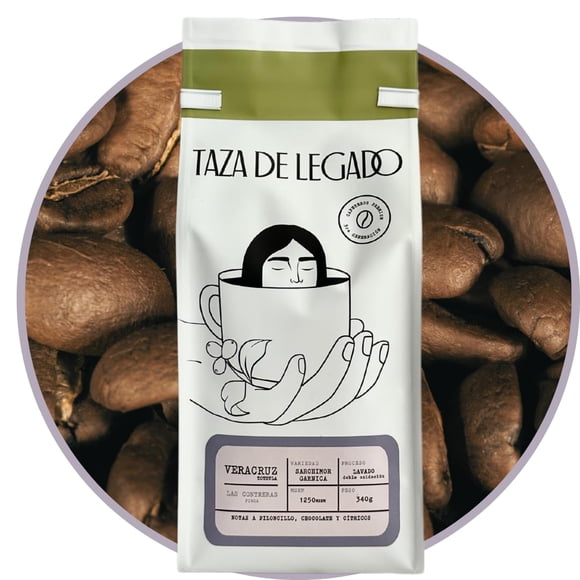 Cafe de Especialidad en Grano Veracruz Premium - 340g Garnica Sarchimor - Café de Especialidad Tueste Medio - Cafe en Grano Entero Ideal para Cafetera Espresso, Prensa Francesa o Cafetera d