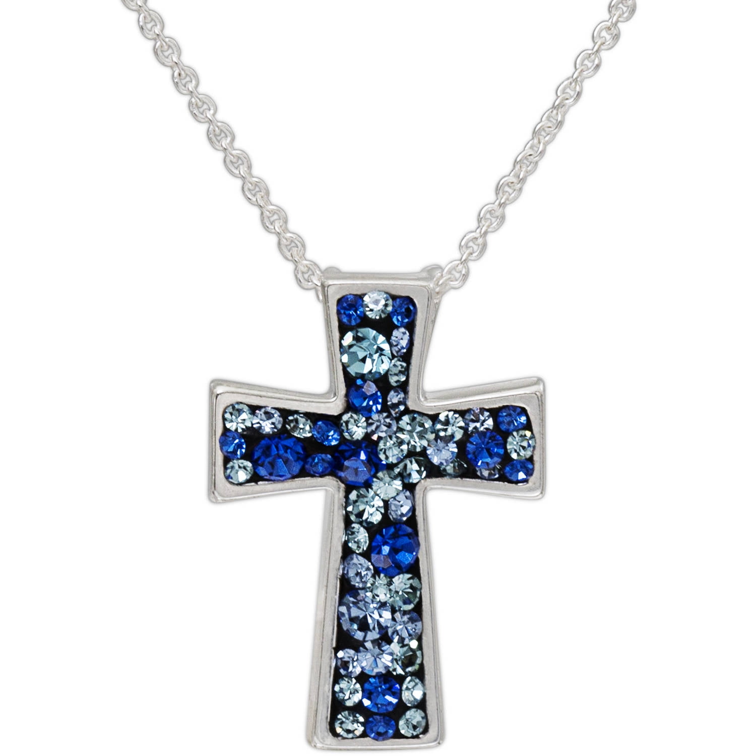 Blue Confetti Crystal Silver-Plated 