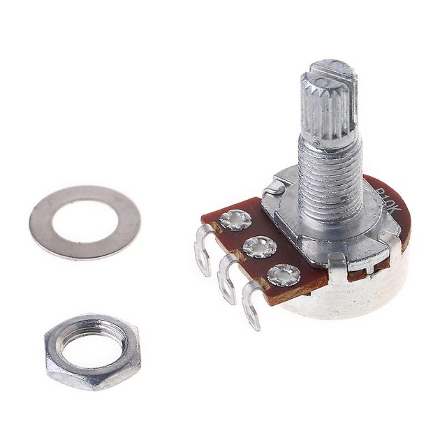 Potenciómetro B10k Splined Pot Guitarra Eléctrica Bajo Efecto Amp Tone Volumen 18mm Feliz Sencillez