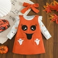 thumbnail image 5 of Gubotare Baby Girl Christmas Outfit Newborn Baby Girl Outfit Long Sleeve Newborn Infant Romper Skirts Sets 3 6 Months (Orange,3-6 Months), 5 of 7