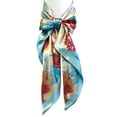 thumbnail image 4 of Wrapables? Silk Satin Floral 35 x 35 Inch Square Scarf, Roses, 4 of 6
