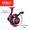 thumbnail image 2 of Zebco Slingshot Spincast Reel and Fishing Rod Combo, 5-Foot 6-Inch Fishing Pole, Size 20 Reel, Purple, 2 of 8