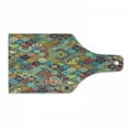 thumbnail image 1 of Bohemian Cutting Board, Geometric Pattern Ornamental Floral Folk Art Abstract, Decorative Tempered Glass Cutting and Serving Board, Wine Bottle Shape, Multicolor, by Ambesonne, 1 of 1