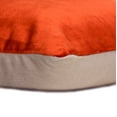 thumbnail image 2 of Funda de almohada lumbar naranja hecha a mano de 30 x 40 cm (12 x 16 pulgadas). Cojín rectangular de terciopelo y lino con bloques de color liso. Decoración de Halloween moderna con diseño patchwork., 2 of 3