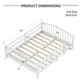 thumbnail image 2 of Harper & Bright Designs Full Montessori Floor Bed with Safety Guardrails, Solid Wood Floor Bed with Fence for Girls and Boys Bedroom, White, 2 of 12