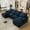 Navy Blue, variant on Wiilayok 110" U Shaped Cloud Couch Modular Sectional Couches for Living Room Fluffy Chenille Deep 4 Seat Sofa Set with Double Chaise & Memory Foam, Dark Gray